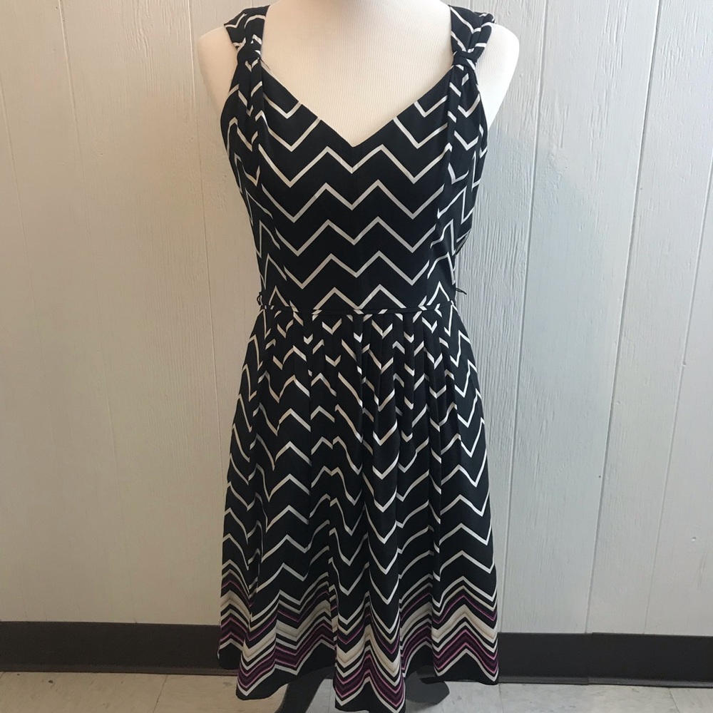 NWT WHBM Silk Zig Zag Print Sundress - Size 4